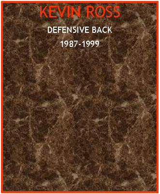 Text Box: KEVIN ROSSDEFENSIVE BACK1987-1999